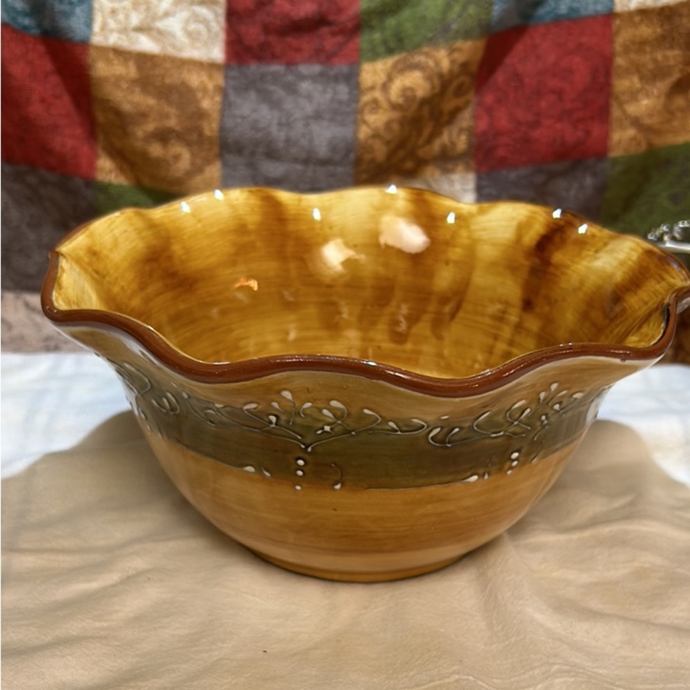 Pier 1 Imports hand painted 10” Maroma Bowl